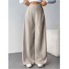 image:imageGORGLITTER Womens High Rise Dress Pants Wide Leg Trousers Business Casual Work Dressy High Waisted Straight Slacks PantsBrown