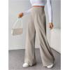 image:imageGORGLITTER Womens High Rise Dress Pants Wide Leg Trousers Business Casual Work Dressy High Waisted Straight Slacks PantsBrown