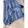 image:imageGORGLITTER Womens Ruffle Short Sets Asymmetrical Hem Bandeau Tube Top Flared Shorts Matching Outfits Blue Small