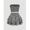 image:imageGORGLITTER Womens Sexy Going Out Outfits Cheetah Leopard Print Tube Tops Y2k Animal Western Mini Skirt SetLight Grey