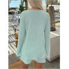 image:imageGORGLITTER Womens Shorts Set 2 Piece Beach Vacation Coastal Miami Brunch Outfits Bell Long Sleeve Top and Linen ShortsMint Blue