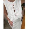 image:imageGORGLITTER Womens Skirt Set Two Piece Outfits Sleeveless Tie Front Babydoll Peplum Top and Fall Renaissance Maxi SkirtWhite