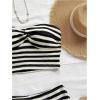 image:imageGORGLITTER Womens Striped Two Piece Sets Twist Front Crop Tube Tops and Shorts Set Going Out Vacation Outfit