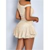 image:imageGORGLITTER Womens Two Piece Going Out Skirt Sets Y2K Crop Tank Top and Ruffle Mini Skorts Summer Beach Casual OutfitsApricot