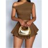 image:imageGORGLITTER Womens Two Piece Going Out Skirt Sets Y2K Crop Tank Top and Ruffle Mini Skorts Summer Beach Casual OutfitsBrown