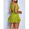 image:imageGORGLITTER Womens Two Piece Going Out Skirt Sets Y2K Crop Tank Top and Ruffle Mini Skorts Summer Beach Casual OutfitsGreen