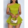 image:imageGORGLITTER Womens Two Piece Going Out Skirt Sets Y2K Crop Tank Top and Ruffle Mini Skorts Summer Beach Casual OutfitsGreen