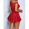image:imageGORGLITTER Womens Two Piece Going Out Skirt Sets Y2K Crop Tank Top and Ruffle Mini Skorts Summer Beach Casual OutfitsRed