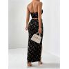 image:imageGORGLITTER Womens Two Piece Skirt Sets Outfits Lace Strapless Bandeau Tube Top and Summer Bodycon Long Maxi Skirt SetBlack