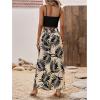 image:imageGORGLITTER Womens Vacation Cruise Beach Summer Going Out Outfits Cami Crop Tops and Tropical Print Maxi Skirt SetsApricot