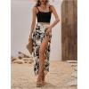 image:imageGORGLITTER Womens Vacation Cruise Beach Summer Going Out Outfits Cami Crop Tops and Tropical Print Maxi Skirt SetsApricot