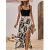 image:imageGORGLITTER Womens Vacation Cruise Beach Summer Going Out Outfits Cami Crop Tops and Tropical Print Maxi Skirt SetsApricot