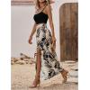 image:imageGORGLITTER Womens Vacation Cruise Beach Summer Going Out Outfits Cami Crop Tops and Tropical Print Maxi Skirt SetsApricot