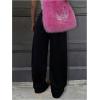 image:imageGORGLITTER Womens Y2K Wide Leg Sweatpants Leopard Striped Elastic Waisted Baggy Sweat Pants StreetwearBlack