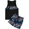 Black and Navy Blue Leaf