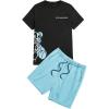 Black and Mint Blue Letter & Bear