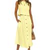 image:imageGORGLITTER Womens 2 Piece Skirt Sets Outfits Beach Vacation Sleeveless Crop Top Skirt Matching Sets Going Out OutfitsYellow