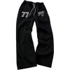 image:imageGORGLITTER Womens Oversized Long Baggy Sweatpants Athletic Rhinestone Elastic Waist Wide Leg Track PantsBlack