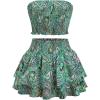 image:imageGORGLITTER Womens Sexy Going Out Outfits Cheetah Leopard Print Tube Tops Y2k Animal Western Mini Skirt SetGreen