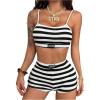 image:imageGORGLITTER Womens Striped Cheeky Shorts Set Letter Patched Cami Top Skinny Mini Shorts Going Out Outfits