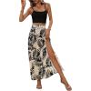 image:imageGORGLITTER Womens Vacation Cruise Beach Summer Going Out Outfits Cami Crop Tops and Tropical Print Maxi Skirt SetsApricot