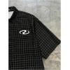 image:imageGORGLITTER Mens Boxy Cropped Shirt Button Down Short Sleeve Color Block Y2K Cool Streetwear Crop Tops TeeBlack