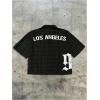 image:imageGORGLITTER Mens Boxy Cropped Shirt Button Down Short Sleeve Color Block Y2K Cool Streetwear Crop Tops TeeBlack