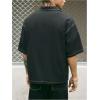image:imageGORGLITTER Mens Button Down Dress Shirt Short Sleeve Minimalist Contrast Stitching Summer Streetwear Shirts