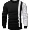 image:imageGORGLITTER Mens Casual Crewneck Sweatshirt Color Block Fleece Pullover SweatshirtBlack and White