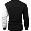 image:imageGORGLITTER Mens Casual Crewneck Sweatshirt Color Block Fleece Pullover SweatshirtBlack and White