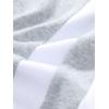 image:imageGORGLITTER Mens Casual Crewneck Sweatshirt Color Block Fleece Pullover SweatshirtWhite and Light Grey