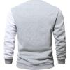 image:imageGORGLITTER Mens Casual Crewneck Sweatshirt Color Block Fleece Pullover SweatshirtWhite and Light Grey