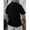 image:imageGORGLITTER Mens Crewneck T Shirt Letter Graphic Short Sleeve Casual Drop Shoulder Oversized TeeBlack La Print
