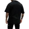 image:imageGORGLITTER Mens Crewneck T Shirt Letter Graphic Short Sleeve Casual Drop Shoulder Oversized TeeBlack Tee