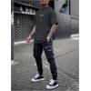 image:imageGORGLITTER Mens Crewneck T Shirt Letter Graphic Short Sleeve Casual Drop Shoulder Oversized TeeDark Grey Letter