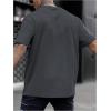 image:imageGORGLITTER Mens Crewneck T Shirt Letter Graphic Short Sleeve Casual Drop Shoulder Oversized TeeDark Grey Letter
