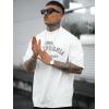 image:imageGORGLITTER Mens Crewneck T Shirt Letter Graphic Short Sleeve Casual Drop Shoulder Oversized TeeWhite