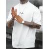 image:imageGORGLITTER Mens Crewneck T Shirt Letter Graphic Short Sleeve Casual Drop Shoulder Oversized TeeWhite One