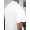 image:imageGORGLITTER Mens Crewneck T Shirt Letter Graphic Short Sleeve Casual Drop Shoulder Oversized TeeWhite One