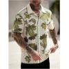 image:imageGORGLITTER Mens Crochet Shirt Button Up Knit Shirts Short Sleeve Crochet Collared Hollow Out Tops Cruise Outfits 2026Multicolor