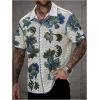 image:imageGORGLITTER Mens Crochet Shirt Button Up Knit Shirts Short Sleeve Crochet Collared Hollow Out Tops Cruise Outfits 2026White and Green