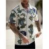 image:imageGORGLITTER Mens Crochet Shirt Button Up Knit Shirts Short Sleeve Crochet Collared Hollow Out Tops Cruise Outfits 2026White and Green