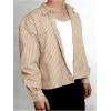 image:imageGORGLITTER Mens Cropped Button Down Shirts Striped Long Sleeve Oversized Casual Shirt Hip Hop StreetwearApricot