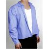 image:imageGORGLITTER Mens Cropped Button Down Shirts Striped Long Sleeve Oversized Casual Shirt Hip Hop StreetwearBlue