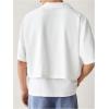 image:imageGORGLITTER Mens Cropped Shirt Button Bown Short Sleeve Casual Collar Neck Summer Shirts Crop TopWhite