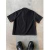 image:imageGORGLITTER Mens Cropped Shirt Crop Tops Button Up Boxy Tee Graphic Y2k Short Sleeve T ShirtBlack Graphic