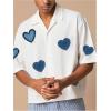 image:imageGORGLITTER Mens Cropped Shirt Graphic Button Up Oversized Short Sleeve Collared Boxy Going Out Streetwear Tops White XLarge