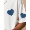 image:imageGORGLITTER Mens Cropped Shirt Graphic Button Up Oversized Short Sleeve Collared Boxy Going Out Streetwear Tops White XLarge