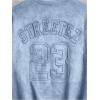 image:imageGORGLITTER Mens Cropped T Shirt Boxy Crop Tees Top Number Graphic Short Sleeve Crewneck Faux Suede Shirts StreetwearLight Blue