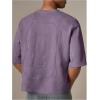 image:imageGORGLITTER Mens Cropped T Shirt Boxy Crop Tees Top Number Graphic Short Sleeve Crewneck Faux Suede Shirts StreetwearPurple